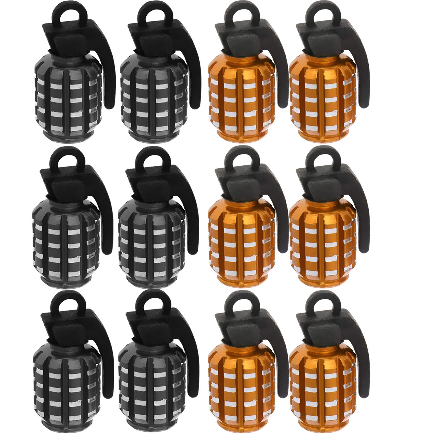 BETOY Tyre Valve Dust Caps x 12, Plastic Car Tire Valve Stems Dust Caps for Car, Motorbike, Trucks, Bike, Bicycle Auto Accessories