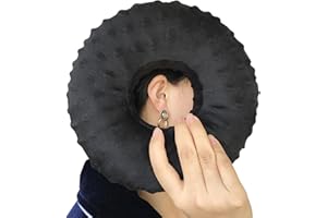 HEAL N HOPE Piercing Pillow Ear Pillows Donut with Hole for Ear Pain CNH, Pain Relief Sleeping, Pressure Sore, Side Sleepers, Headphones Minky Dot Black