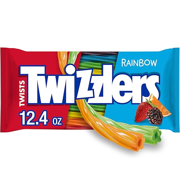 TWIZZLERS TWISTS RAINBOW FLAVORED LICORICE STYLE, CHEWY CANDY BAG, 12.4 OZ