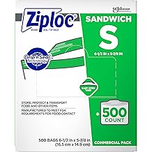 SC Johnson Professional Ziploc Brand Sandwich Bags, Food Storage Ziploc Brand Bags, Easy Open Tabs, Commercial Pack, 500 Coun