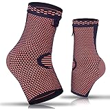 Upfist Ankle Brace Compression Sleeves for Joint Pain, Heel Spurs, Achilles tendon, Plantar Fasciitis, Foot Socks with Arch Support for Injury Recovery Swelling Relief Pair