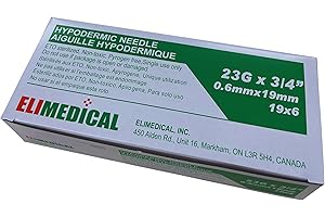 Elimedical Veterinary Hypodermic Needle, Poly Hub 23G x 3/4 inch, 100 per Box, Individually Packed, NDL2319
