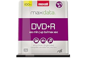 MAXELL DVD+R 4.7 RECORDABLE (Spindle Case) - Spindle 100 Blank DVD-R Disc, (639016)