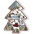 Viynran Christmas Tree Melamine Tray - Santa & Snowman Pattern | Ideal for Holiday Treats, Candy, and Feasts | Festive Tableware for Christmas Parties (1 Pack)