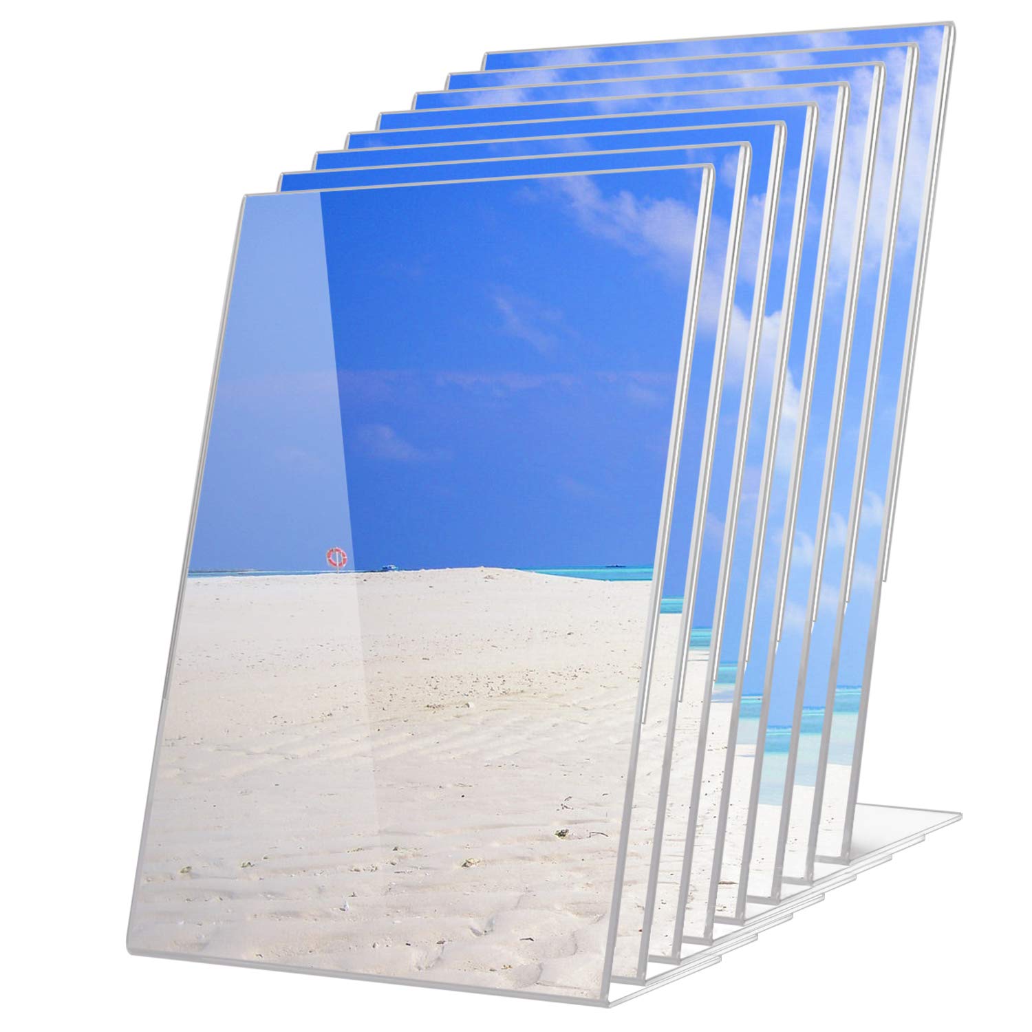 Buy KEILEOHO 8 Pack 8.5 x 11 Inches Acrylic Sign Holder, Slant Back