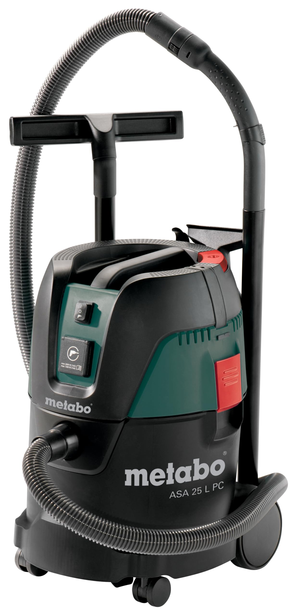 Metabo 602014000 - Aspirateur Eau Et Poussière Asa 25 L PC 1200W Réservoir 25 Litres Noir/Vert