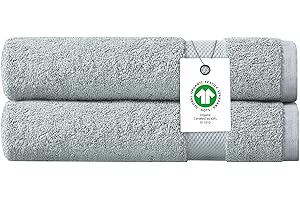 Delara 100% Organic Cotton Towels 650 GSM Plush Feather Touch Quick Dry Bath Sheet, Pack of 2 GOTS Certified, Oeko-Tex Green Certified, Organic Cotton Bath Sheet, 36"X70"