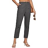GRACE KARIN Women's 2025 Work Pants Casual High-Waisted Business Tapered Leg Trousers with Pockets