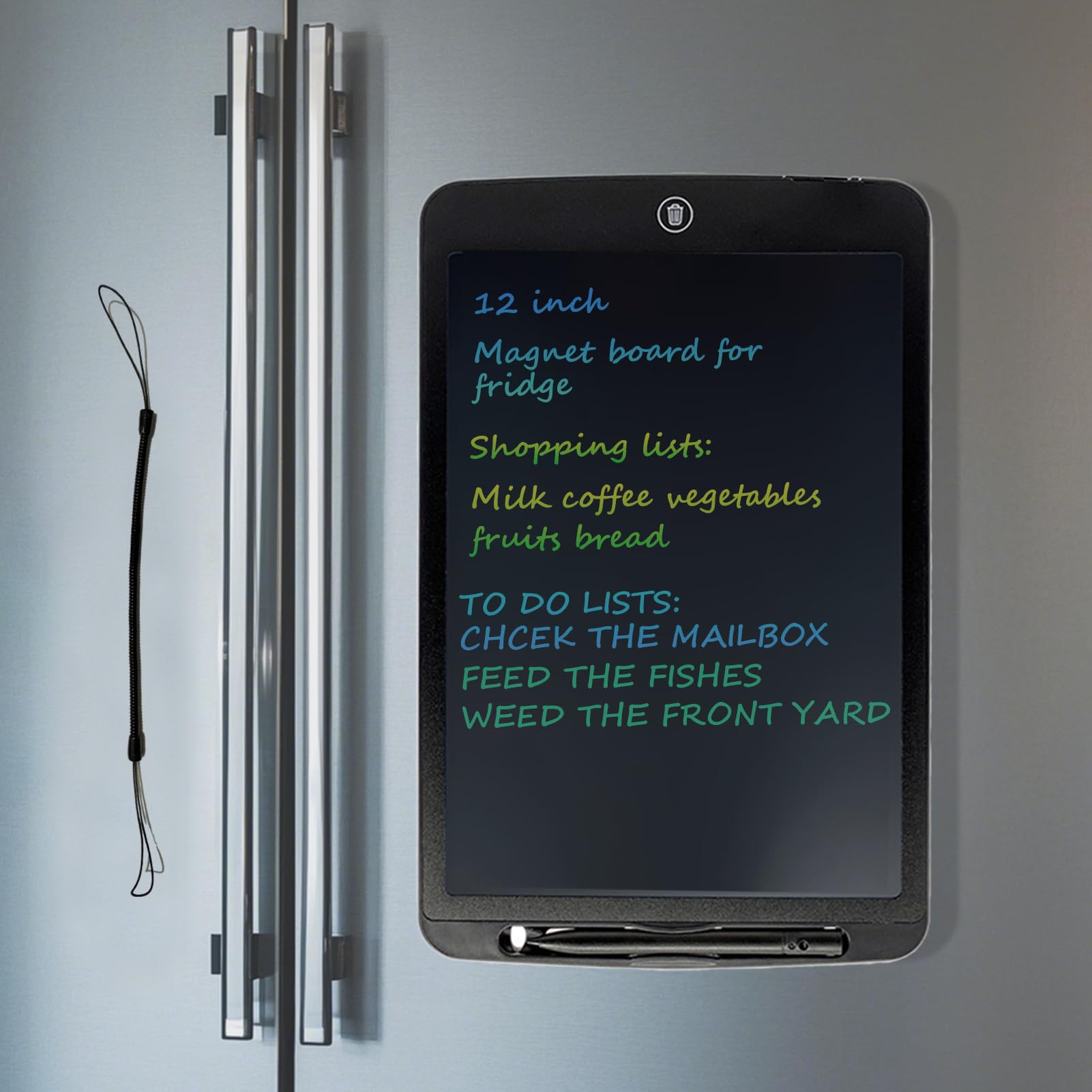 Photo 1 of Magnetic Whiteboard for Fridge, 11”×7.3” Dry Erase Board for Refrigerator, Magnet LCD Writing Tablet Grocery Shopping to Do List Note Pad with One-Click Erase, Writing Pen, Anti-Lost Pen String