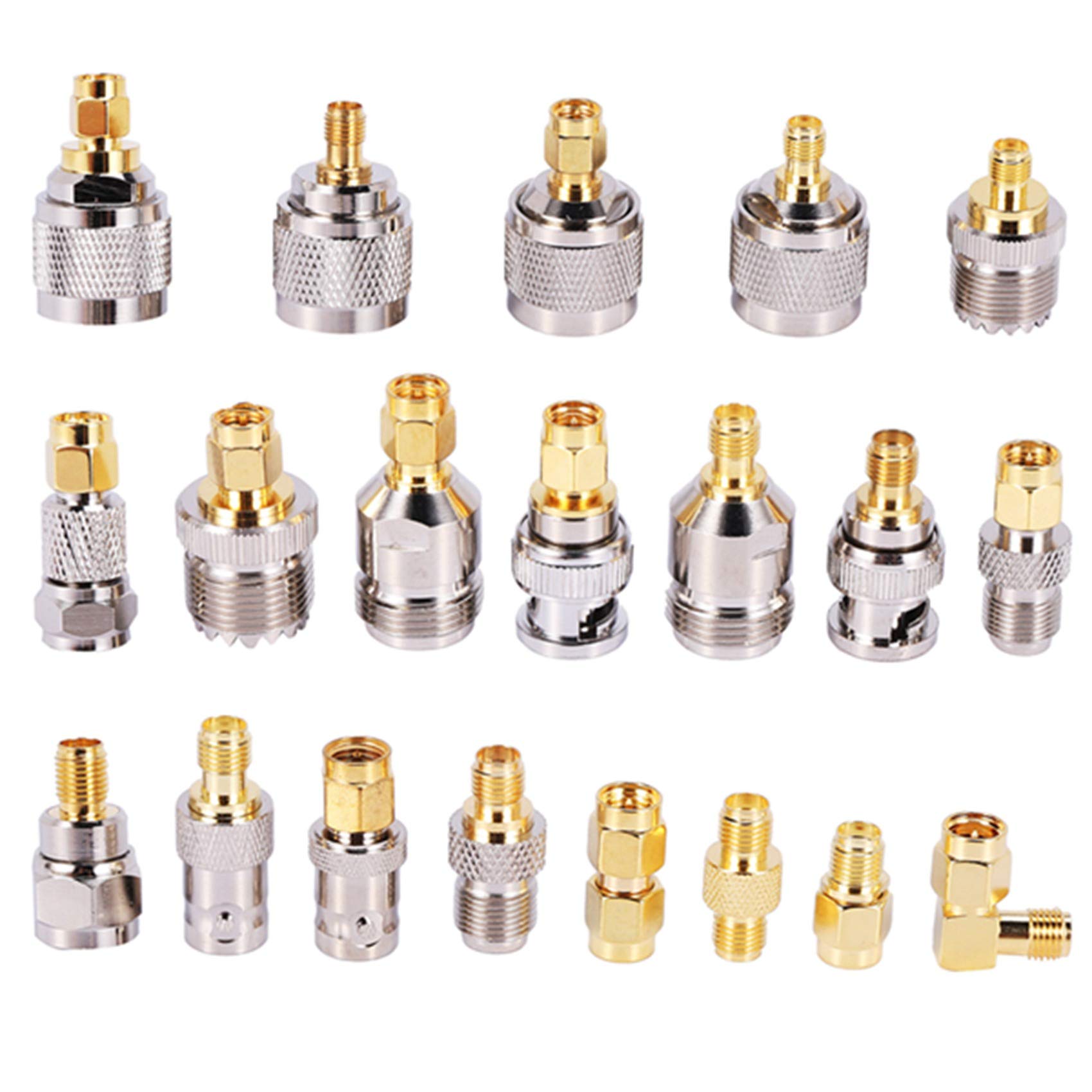 Pojedehy SMA to SMA BNC N F UHF Type Connectors Kits Adapter 20 Type,SMA Female to F Male,SMA Female to F Female