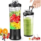 20 Oz Portable Blender for Shakes & Smoothies, 4000mAh Electric Juicer with 270W Motor, IP67 Waterproof, USB Fresh Juice Blender with 2 Mixing Modes for Travel & Gym, Black