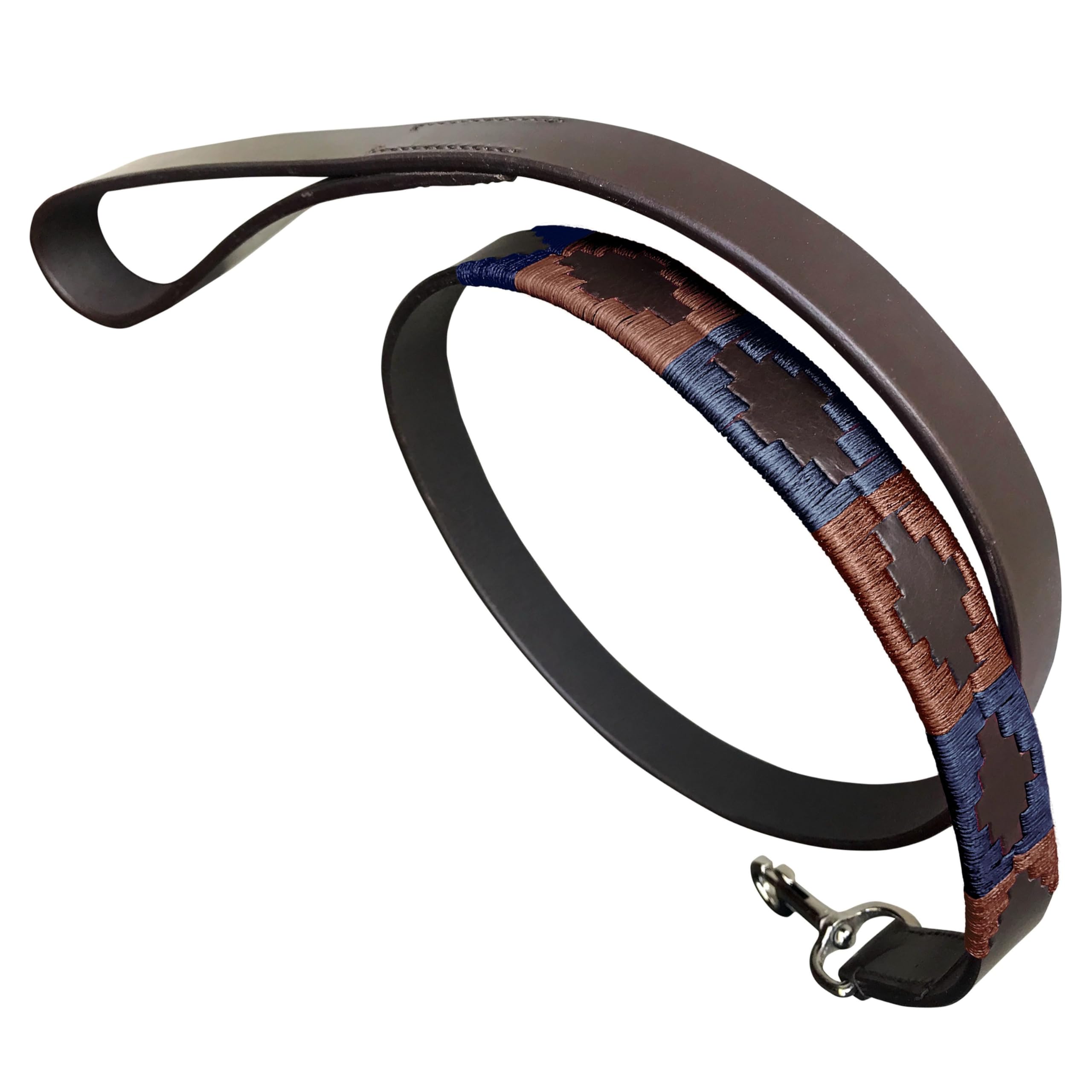 Carlos Diaz Genuine Leather Waxed Embroidered Polo Dog Lead