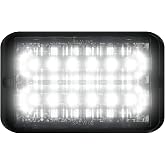 Abrams SAE Class-1 Bold 12 [White] 36W - 12 LED Emergency Vehicle Truck LED Grille Light Head Surface Mount Strobe Warning Light