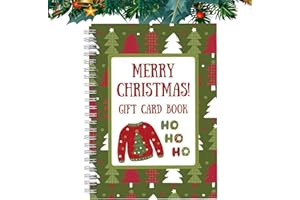 CHASEFUN Christmas Gift Card Book, 5x7 Inch Personalized Card booklet for Merry Christmas, Spiral Bound Holder to Organize Greeting Cards from Family Friends, Ideal Xmas Gift