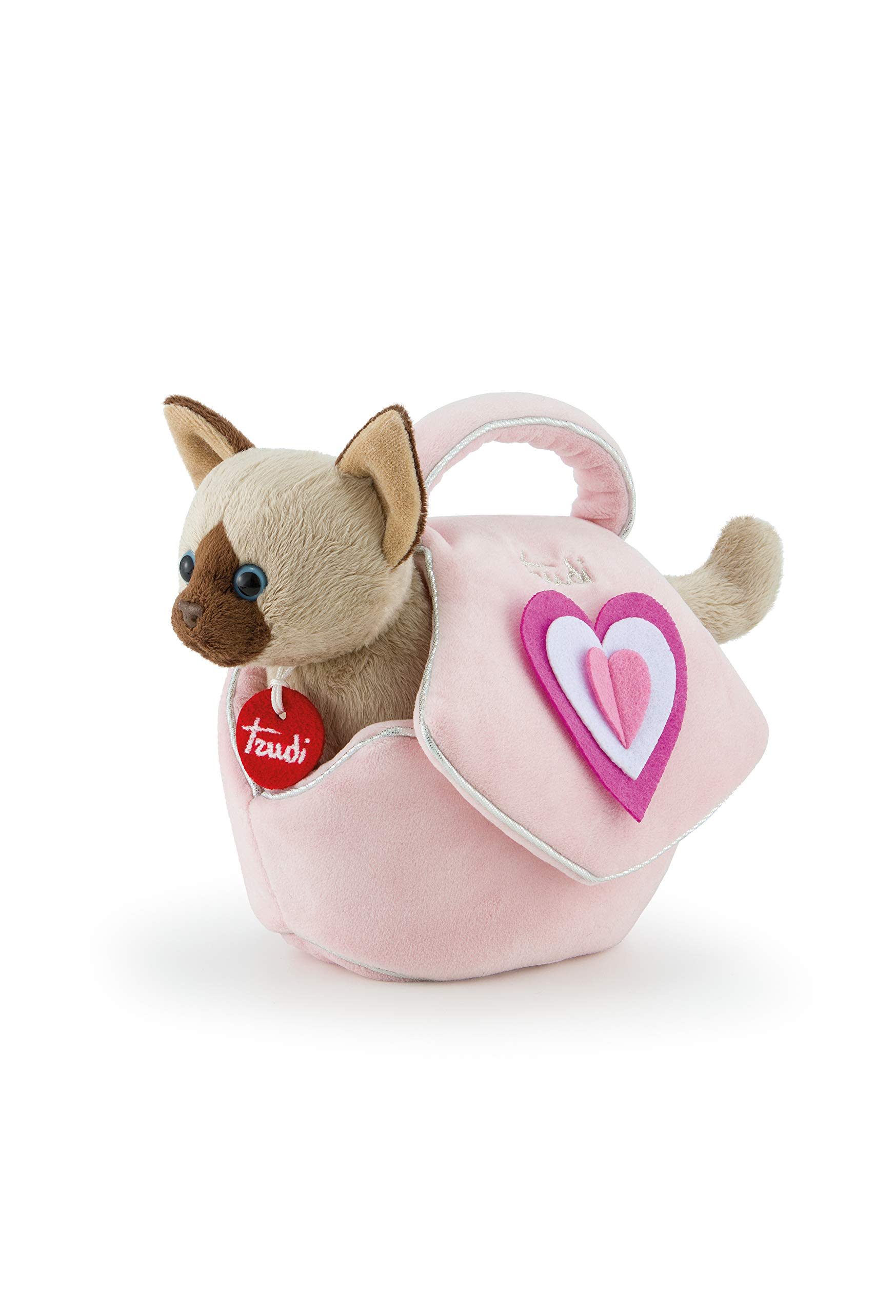 Trudi Kitty in Pink Bag with Hearts