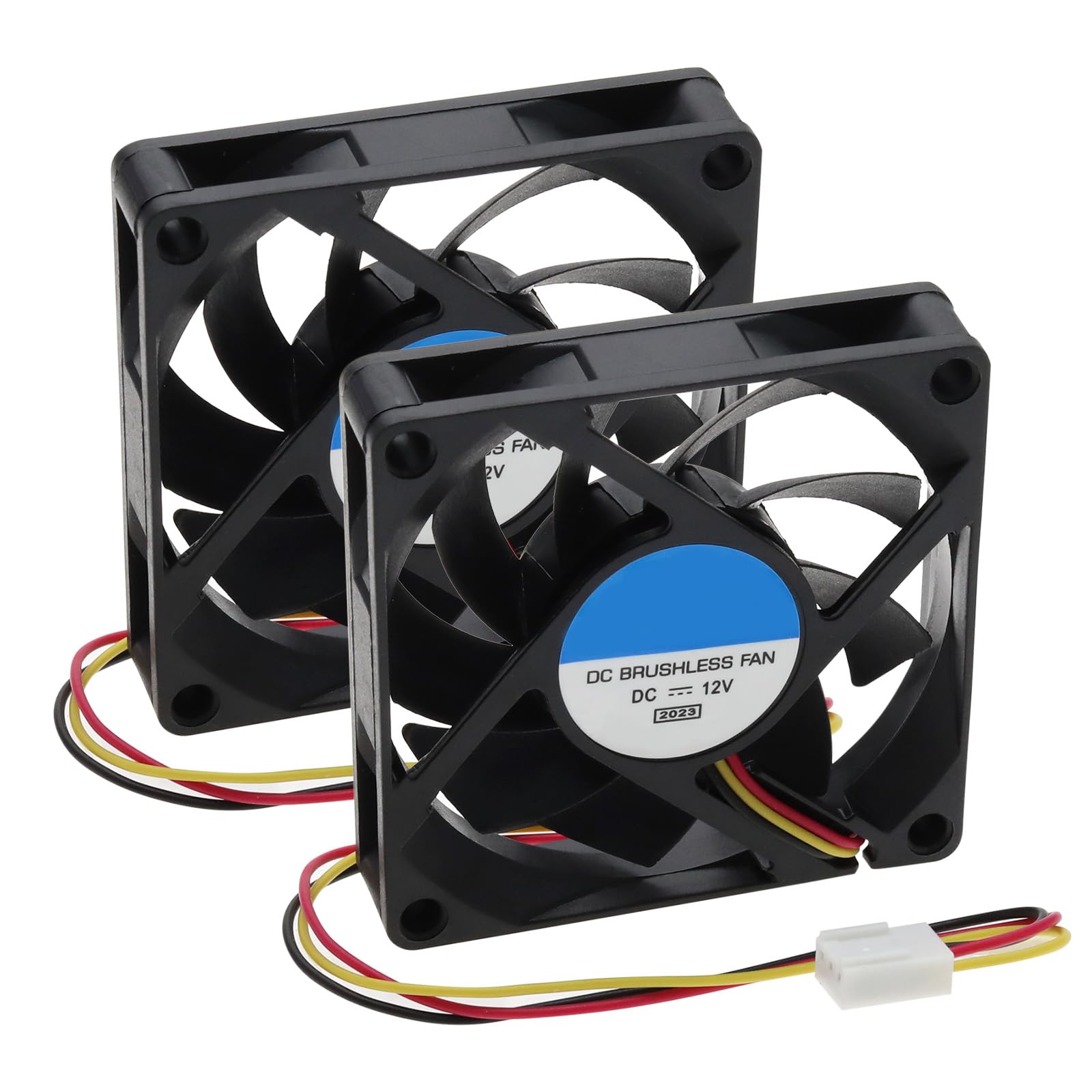 The Lord of the Tools 2pcs 12V 7015 Case Fan Computer CPU Fan 3pin PC Cooler Fan 2200 RPM Brushless Cooling Fan for Computer Ventilation Exhaust Fan Replacement DIY Cooling 70 x 15mm