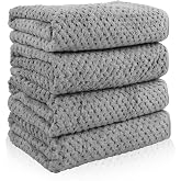 Vermiels 4 Pack Quick to Dry Hand Towels Microfiber 14 x 30 Inches | Highly Absorbent Towels Perfect for Bathroom &amp; Kitchen Shower, Spa, Hand Towel (Gray)