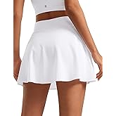 CRZ YOGA High Waisted Flowy Tennis Skirts for Women - Mini Lined Pickleball Casual A Line Skorts with Pockets