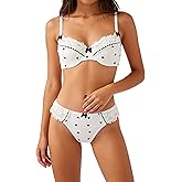 Real Intimate Sexy Lingerie for Women Underwire Cute White Push Up Bra and Panty Sets Outfits