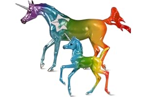 Breyer Horses Freedom Series | Love and Hope 2 Unicorn Set | Benefiting Make a Wish Foundation | Unicorn Figurines | 9" L x 7" H | Model #62124