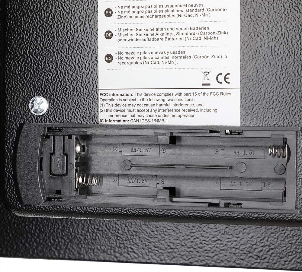 Basics Steel, Security Safe Lock Box, Black - 0.5 Cubic Feet - - 
