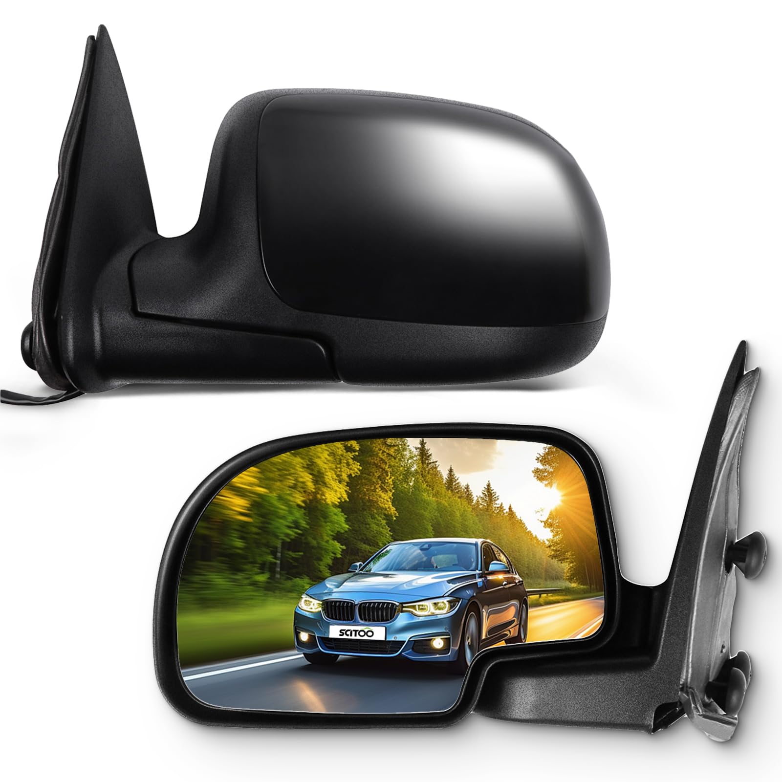 Photo 1 of SCITOO Side View Mirrors fit 1999-2006 For Chevy Silverado Suburban Tahoe For GMC Sierra Yukon Manual Adjusted Folding Side Mirrors (1999-2000 New Body Style 2007 Classic) GM1320230, GM1321230