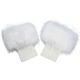 sy soul young Women Faux Fur Leg Warmers Short Furry Fuzzy Boot Cuffs Toppers Girls Winter Knitted foot cuff