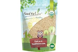 Food to Live Organic Unhulled Sesame Seeds, 6 Pounds �� Non-GMO, Whole Natural Raw White Sesame Seeds, Kosher, Vegan, Bulk, Ri