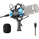 Neewer USB Microphone 192KHZ/24Bit Plug & Play Computer Cardioid Mic Podcast Condenser Microphone with Professional Sound Chipset for PC Karaoke/Livestreaming/YouTube/Gaming Recording/Voice Over(Blue)