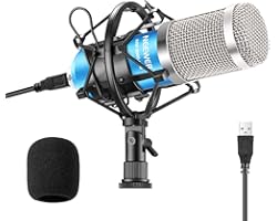 Neewer USB Microphone 192KHZ/24Bit Plug & Play Computer Cardioid Mic Podcast Condenser Microphone with Professional Sound Chi