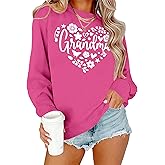 Zylkor Grandma Christmas Sweatshirts Women Blessed Nana Sweater Xmas Holiday Casual Grandmother Christma Sweatshirt