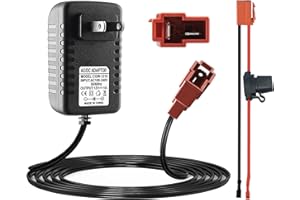 BXIZXD 12V Battery Charger for Kids Ride On Car Toy, 12V Kids Ride On Car Charger Compatible with BMW X6, Kid TRAX GMC, Moto ATV Quad, 12 Volts Electric Vehicle Power Adapter Square Plug and Battery Wire