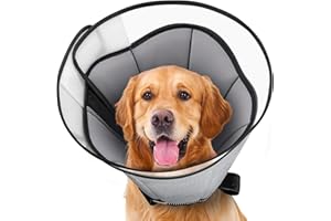 FURTIME Dog Cone for Dogs After Surgery,Soft Dog Cones for Large Medium Dogs,Pet Recovery Cone,Adjustable E-Collars for Dogs,Elizabethan Collar,Prevent Licking Wounds
