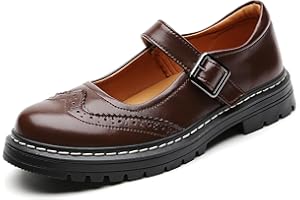 DR.XIRURUCO Mary Jane Shoes Women Platform Non-Slip Classics Round Toe Ankle Strap Comfort Casual Oxford Dress Work Mary Jane Flat Shoes