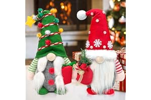 BINSUNS 2Pcs Christmas Gnomes Plush Decorations, Christmas Elf Gnomes Swedish Tomte Plush Gnome - Xmas Thanksgiving Home Party Ornaments Boy Girl Decor