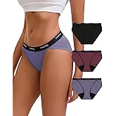 INNERSY Women's Bikini Period Underwear Cotton Menstrual Leakproof Panties 3-Pack