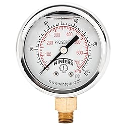 Winters 2" Dial Size, Liquid Filled Industrial