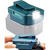 USB Adapter for Makita Battery,for Phone Type C Charger Fast Charging,Replacement for Makita Battery with LED Work Light,18V to12V Step Down