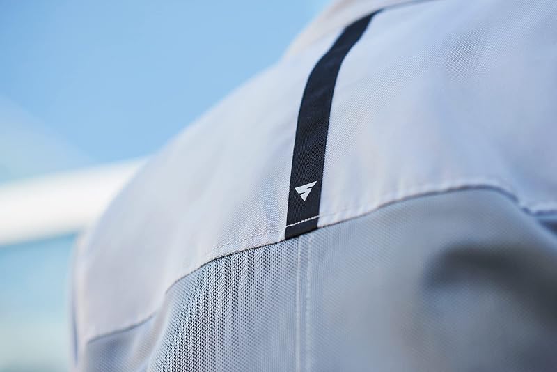 Casaco de moto masculino OPENAIR | Casaco de moto de malha de verão leve e respirável com proteções CE nas costas, ombros, cotovelos, ajuste de largura (Cinzento, XL)