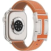 CHANCHY Leather Magnetic Watch Band Compatible with Apple Watch Bands 40mm 38mm 41mm 42mm 44mm 45mm 46mm, Top Grain Leather Dressy Band for Women Men iWatch Ultra SE3 Series 11/10/9/8/7/6/5/4/3/2/1