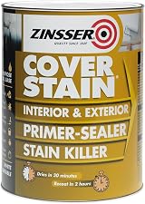 Zinsser Cover Stain 2.5 Litre Primer Sealer White Interior Exterior