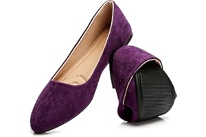 HEAWISH Women’s Black Flats Shoes Comfortable Suede Pointed Toe Slip On Casual Ballet Flats Dress Shoes Nude Flats