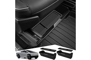 ELECFRESH Front Under Seat Storage Box for 2024 Tesla Cybertruck Accessories, Under Seat Organizer Hidden Tray for Cybertruck