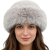 Skdgih Winter Faux Fur Bucket Hat – Fluffy Furry Winter Hats for Women, Soft Mongolian Grey Bucket Hats for Woman Men