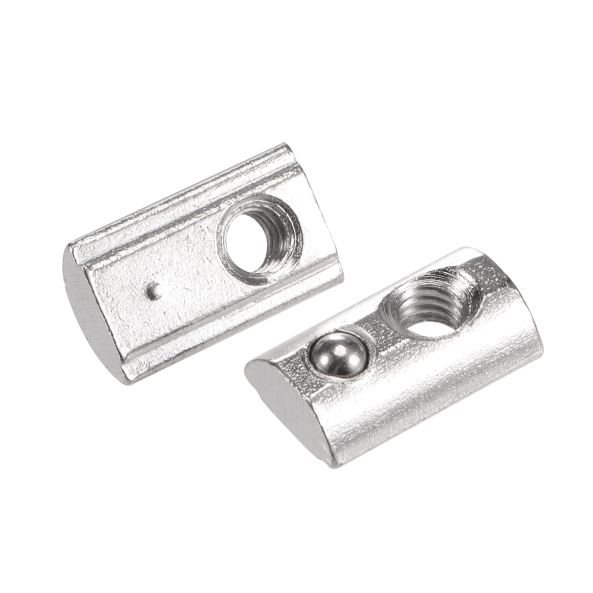 sourcing map M4 T Slot Nuts Roll in Spring T-nut with Ball Carbon Steel for 2020 Series Aluminum Extrusion Profile Rail with 6mm Slot 30Pcs