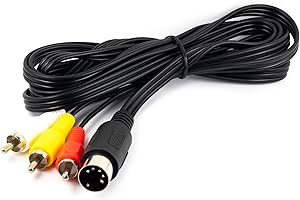 risingsaplings 6FT Audio Video AV Wire Cable Dual Channel 5Pin to RCA Connection Cord Compatible for Sega Genesis 1 & Mega Dr