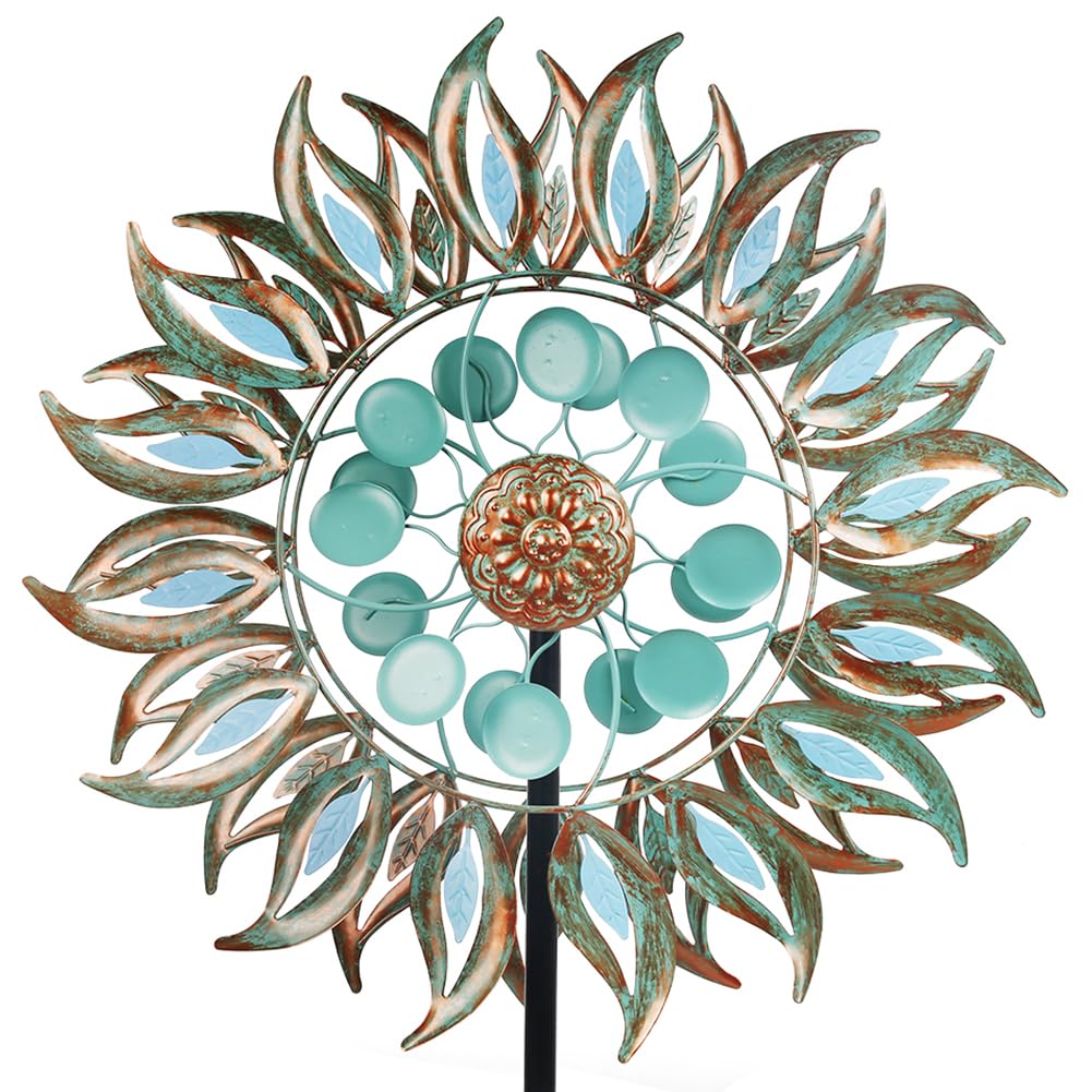 thumbnail image 2 of DREAMSOUL 16.5 Inch Large Wind Spinner - Outdoor Metal Garden Art With Stable Base 2 of 6