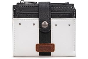 Montana West X Wrangler Women's Wallet Small Bifold Wallet Black Wallet for Women Wallets, Card Cases & Money Organizers Ladies Female RFID Credit Card Wallets with Removable ID Window