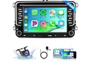 HODOZZY [4G+64G] Android Car Radio for Volkswagen VW Jetta Passat Golf Beetle Polo Caddy Tiguan Touran for SEAT for Skoda with Wireless CarPlay Android Auto, 7 Inch Car Radio with Bluetooth,GPS,WiFi,Camera