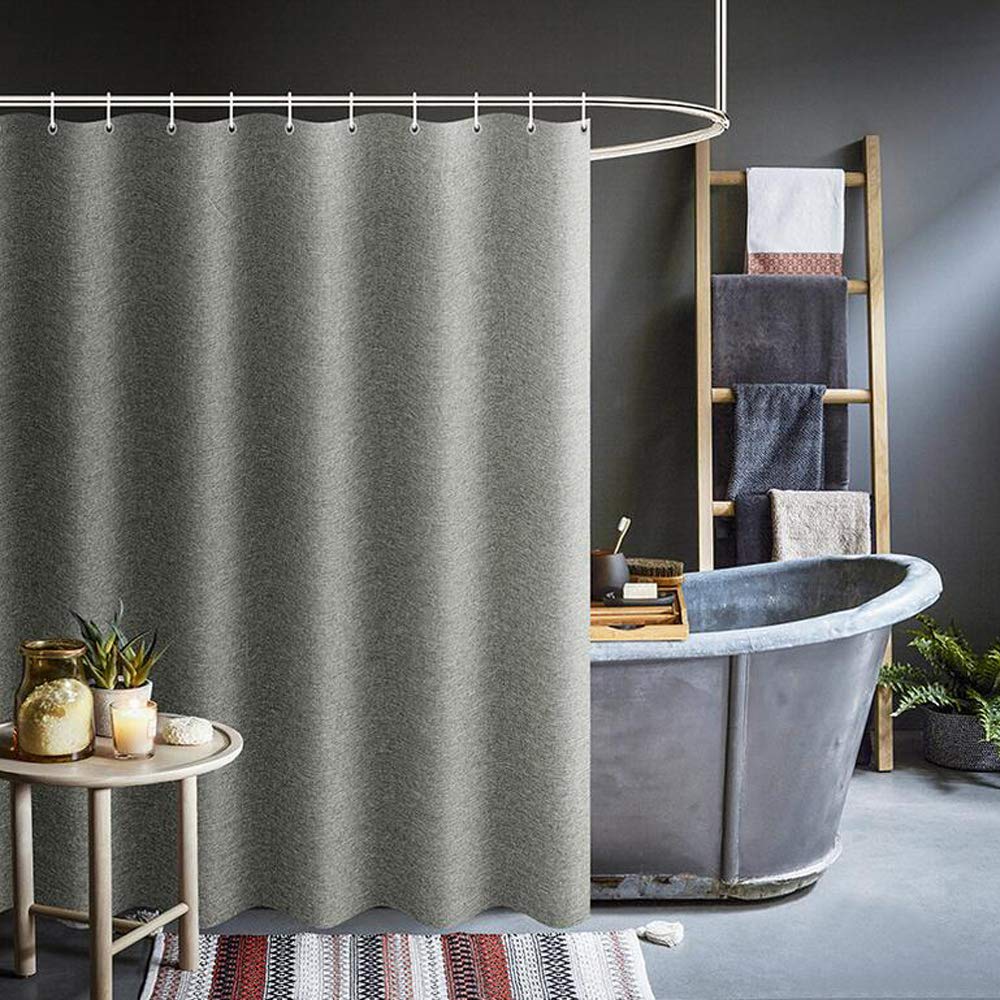 Chrasy Fabric Shower Curtain, Waterproof Shower Curtain, Anti-Bacterial Imitation Linen, Polyester Fabric, Polyester, 180 x 180 cm, for Bathroom, Washable